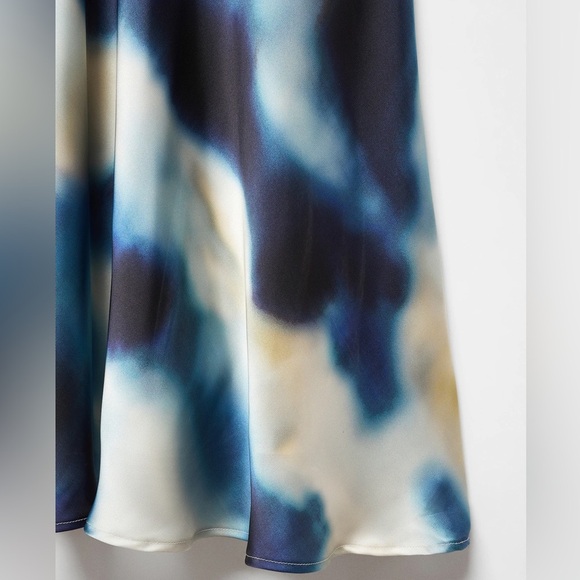 NWT MNG Mango Gradient V-Neck Sleeveless Satin Slip Midi/Maxi Dress Night Blue M - Picture 6 of 16